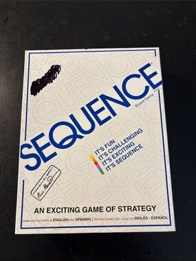 Jax Sequence Board Game White Box with Blue Logo and Multicolor Stripe